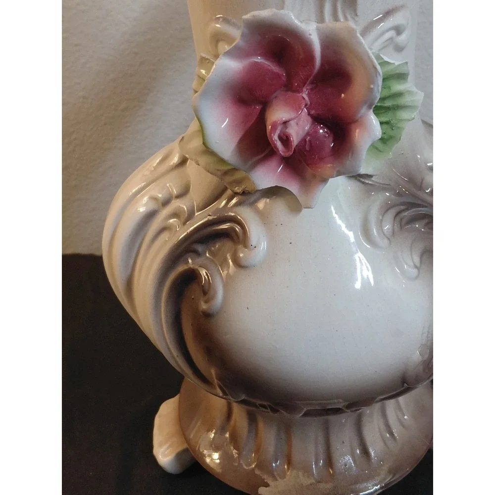 Vintage Capodimonte Italy Porcelain Pitcher Ewer Vase 14